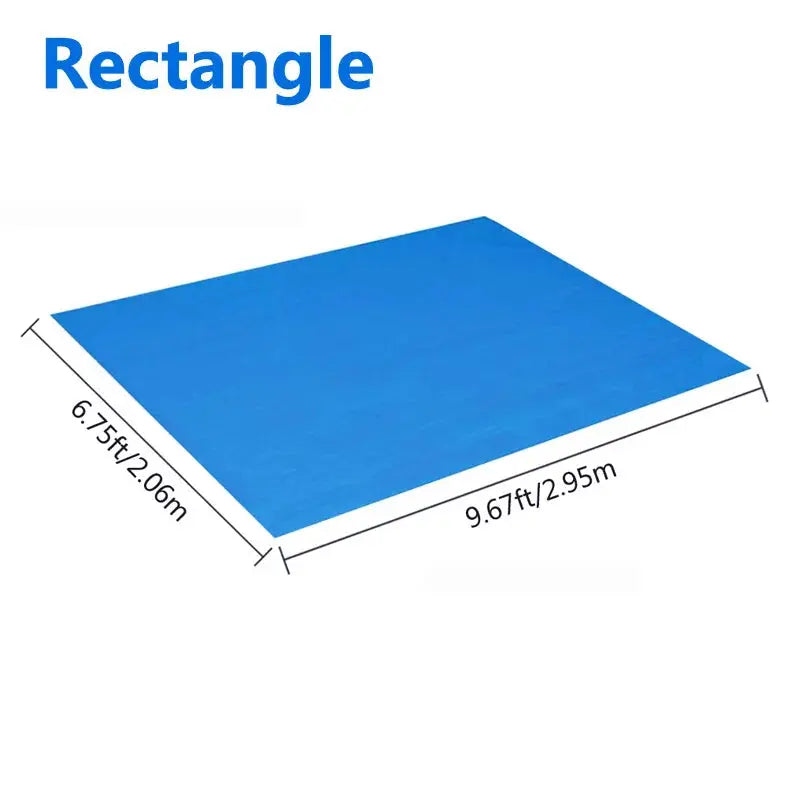 Tapis de Piscine Imperméable en PE, Tissu Rectangulaire Résistant pour le Sol de Piscine, Protection de Fond de Piscine MADATEX