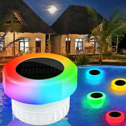 Diffuseur Solaire de Chlore Flottant avec Lumière LED pour Piscine, Spa et Jacuzzi MADATEX