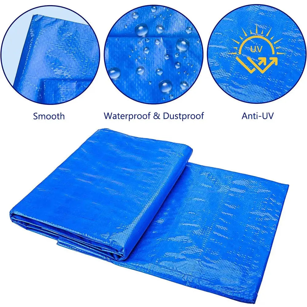 Tapis de Piscine Imperméable en PE, Tissu Rectangulaire Résistant pour le Sol de Piscine, Protection de Fond de Piscine MADATEX