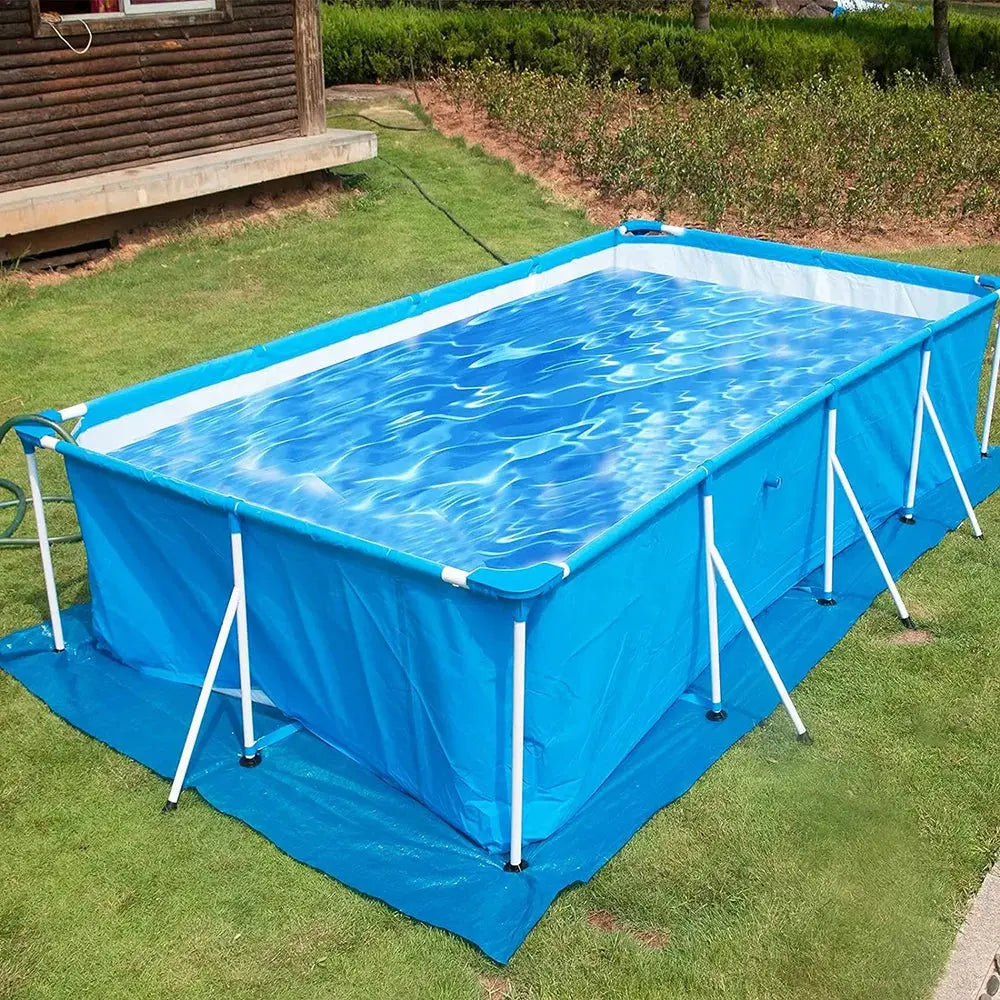 Tapis de Piscine Imperméable en PE, Tissu Rectangulaire Résistant pour le Sol de Piscine, Protection de Fond de Piscine MADATEX
