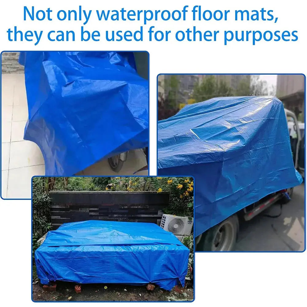Tapis de Piscine Imperméable en PE, Tissu Rectangulaire Résistant pour le Sol de Piscine, Protection de Fond de Piscine MADATEX