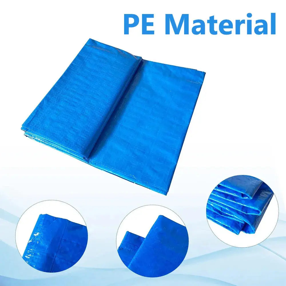 Tapis de Piscine Imperméable en PE, Tissu Rectangulaire Résistant pour le Sol de Piscine, Protection de Fond de Piscine MADATEX